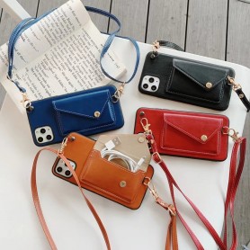 [S960] LEATHER ❤ Simple Business Pursepurse Strap iPhone Case 